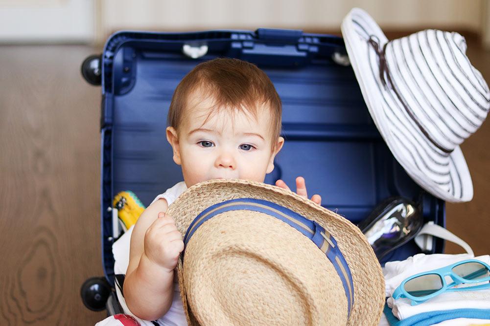 Baby in suitcase