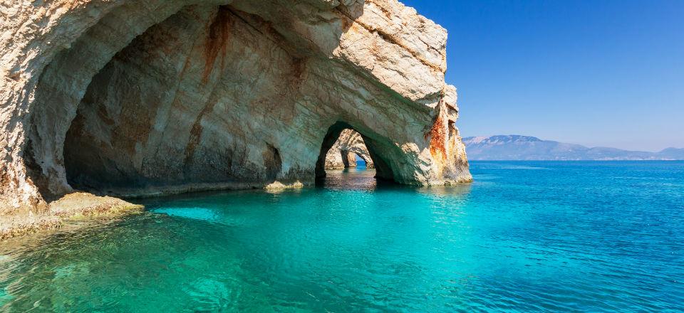 Explore Blue Caves In Zante Greece image