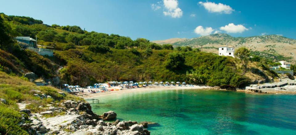 Avlaki Beach In Kassiopi Corfu Greece image