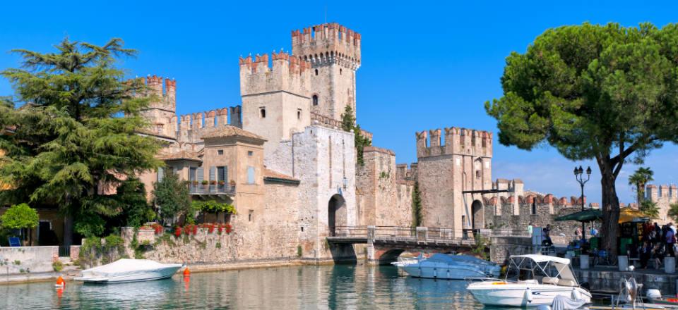 Scaligero Castle In Lake Garda Italy image