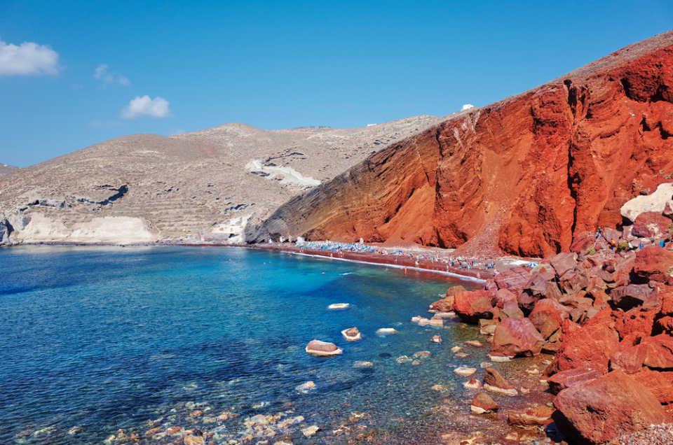 Red Beach In Santorini Greece image