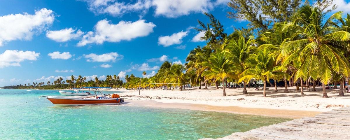 A beautiful white sand beach in the Dominican Republic