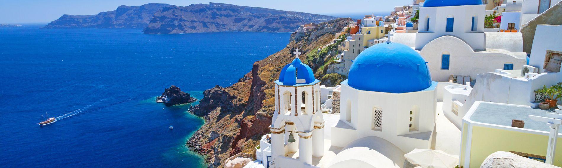 Beautiful cliffside views in Santorini