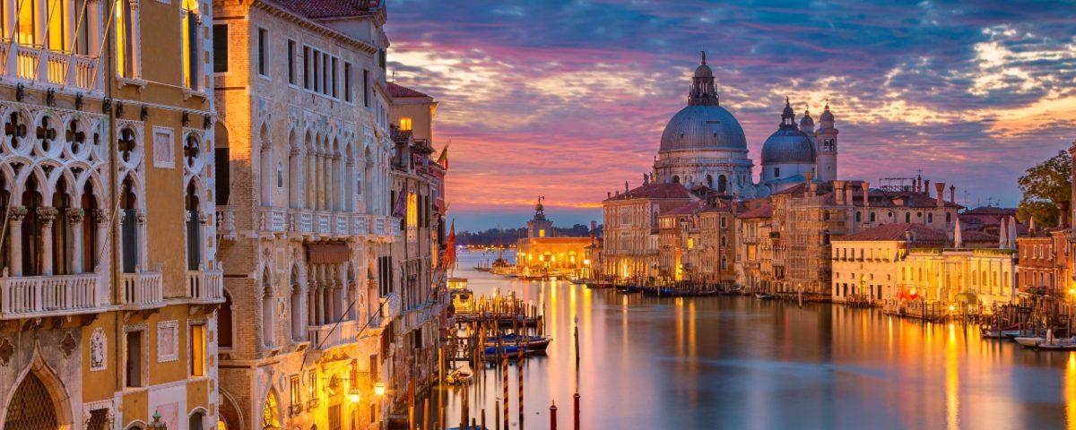 Venice's Grand Canal at dusk