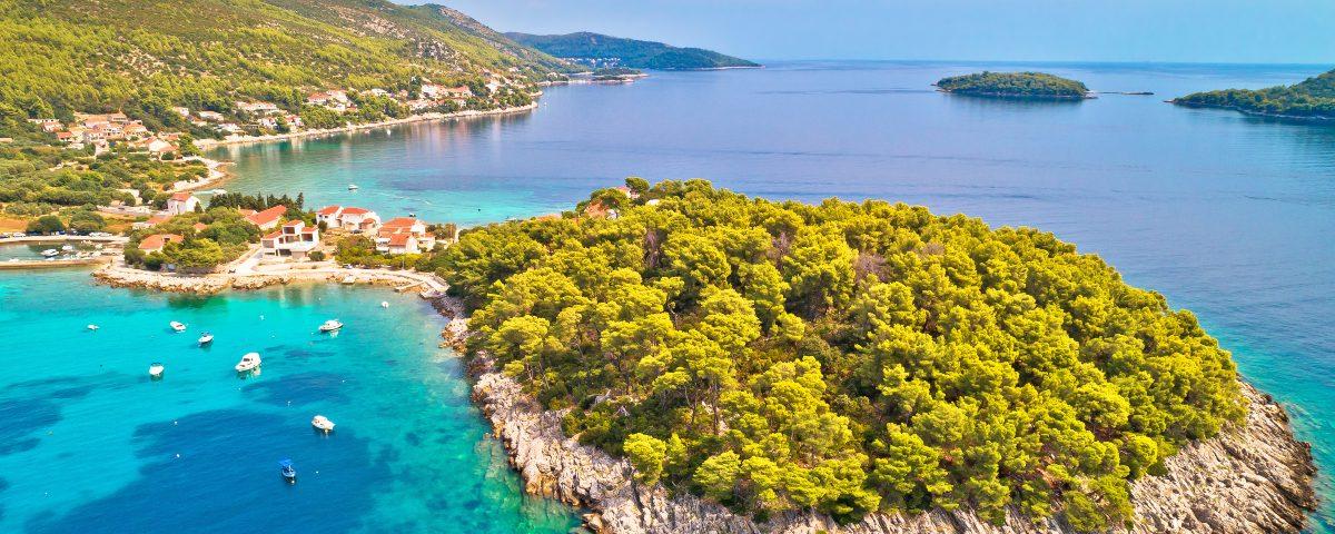 Beautiful view of Korcula island in Croatia 