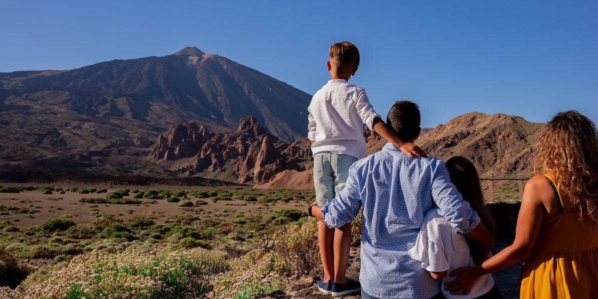 Family in Teide National Park in Tenerife 