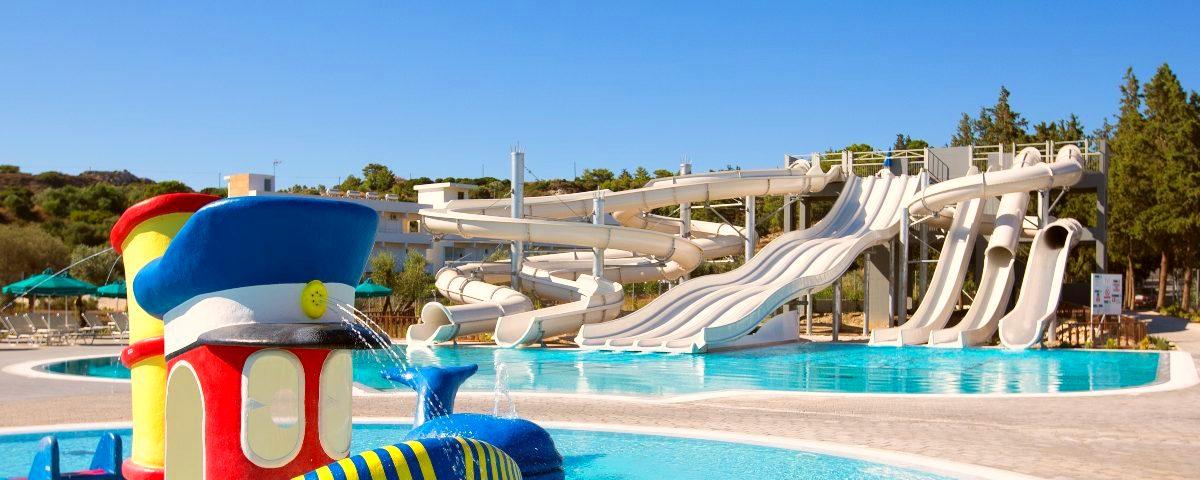 A view of the waterpark at Cyprotel Faliraki in Rhodes