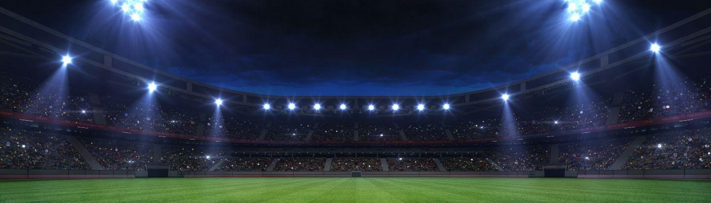 Large floodlit stadium