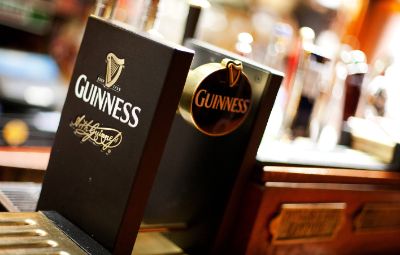 A picture of a Guiness beer pump in Dublin