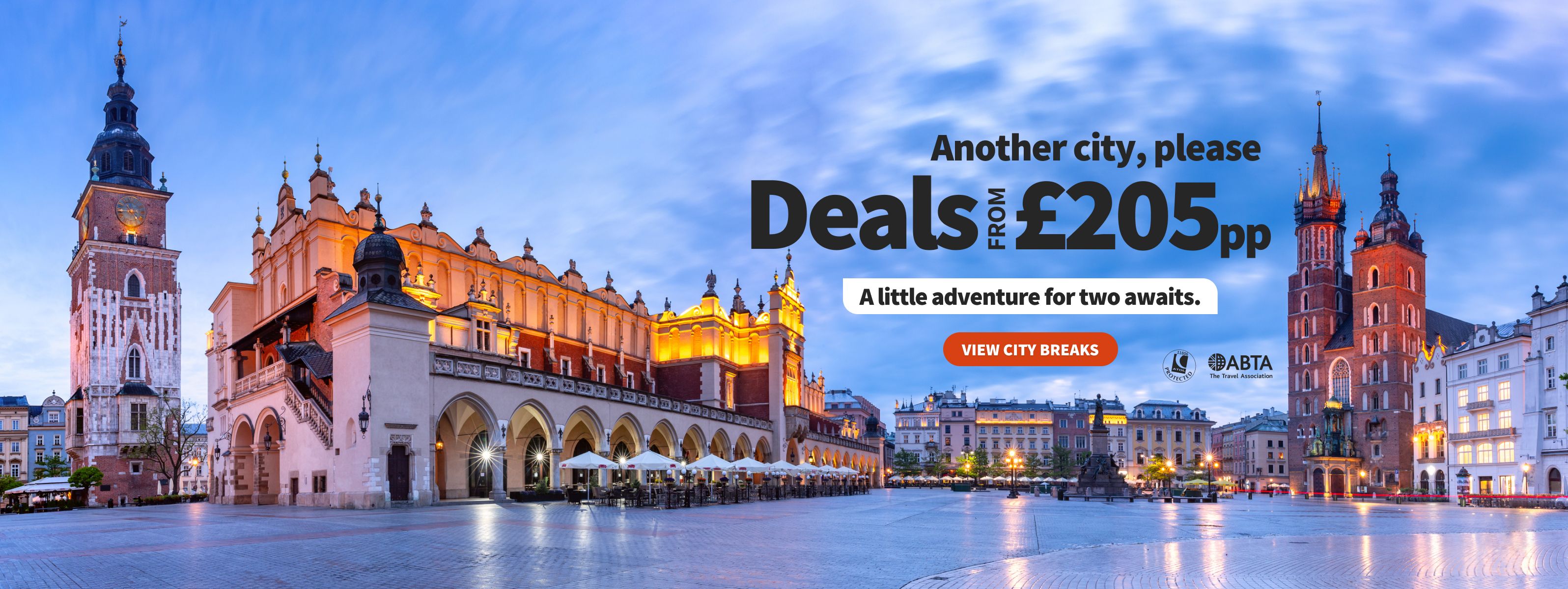 Another city, please. Deals from £205pp. A little adventure for two awaits.