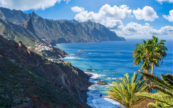 A view of a coastal village in Tenerife 