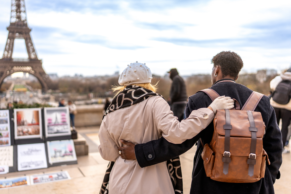 Couple on a city break in Paris